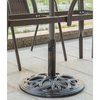 Gardenised Decorative Cast Iron Patio Umbrella Base, 24 lbs Round QI003817